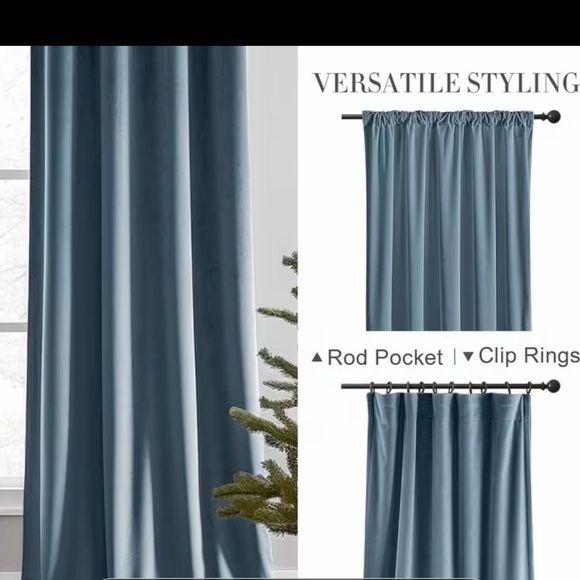 Blue Velvet Curtains set of 3 52x96 great deal!!! - Picture 2 of 3